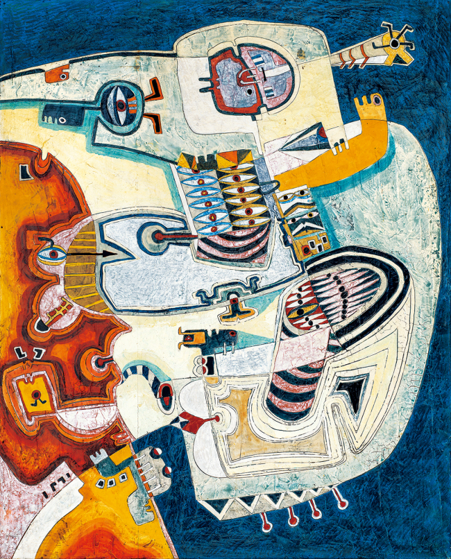곽덕준, 살을 에는 듯한 시선 (A Piercing Gaze), 1968, 판넬에 석고, 호분, 수지, 수채, 아크릴, 162 x 132 cm. [사진제공=갤러리현대]