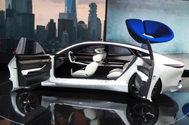 Infiniti's Q Inspiration concept appears on display at the North American International Auto Show, Tuesday, Jan. 16, 2018, in Detroit. (AP