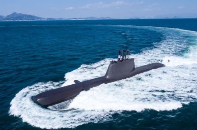 South Korea's new 1,800-ton diesel-electric submarine in a photo provided by the Defense Acquisition Program Administration (Yonhap)