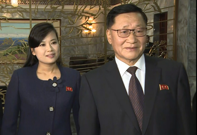 Hyun Song-wol, leader of the Moranbong Band (left) and Kwon Hyok-bong, director of the Arts and Performance Bureau in North Korea's Culture Ministry (right). Yonhap
