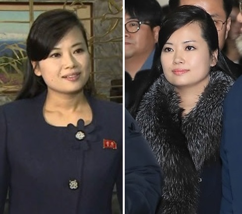15일 남북실무회담 때 현송월 모습(왼쪽)과 21일 서울역에 도착한 현송월. 사진=연합뉴스