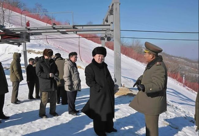 North Korea's leader Kim Jong-un visits Masikryong Ski Resort. (Yonhap)