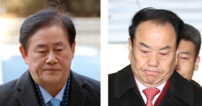Reps. Choi Kyung-hwan (L) and Lee Woo-hyun of the main opposition Liberty Korea Party are seen in this composite file photo on Jan. 3, 2018. (Yonhap)