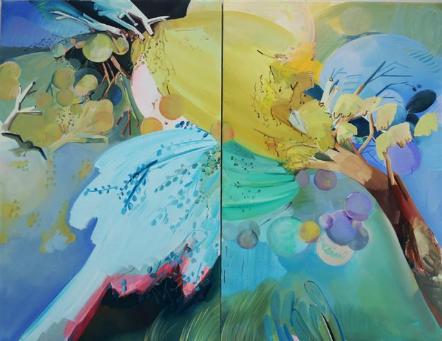 이진한, Meet Me in Your Dreams, 2017, Oil on linen, 200×260 cm (in two parts).
[사진제공=갤러리 엠]