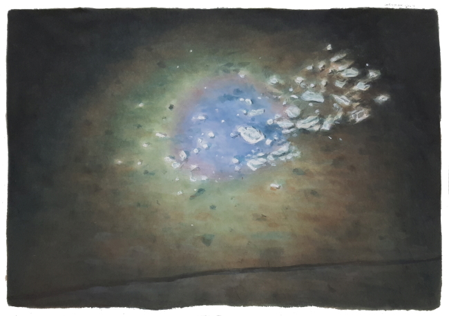 양유연, 빛나는 것, 2017, 순지에 아크릴릭, 69×99cm.[사진제공=두산갤러리]