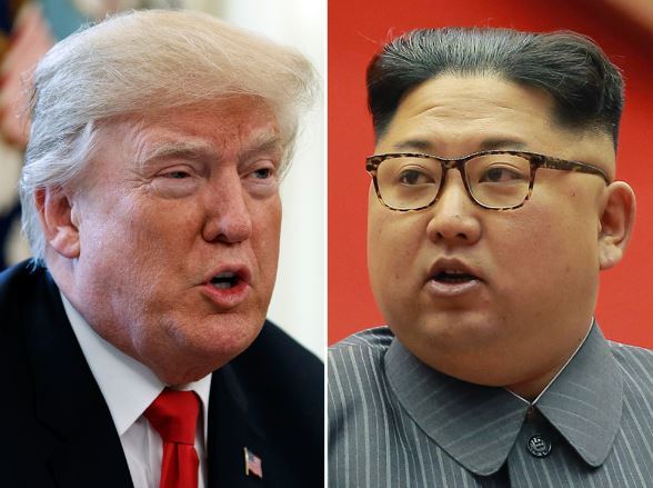 US President Trump (L) and North Korea's leader Kim Jong-un (AP)