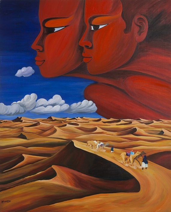 정강자, 사하라 The Sahara, 1989, Oil on canvas, 162.2 x 130.3 cm [사진제공=아라리오갤러리]
