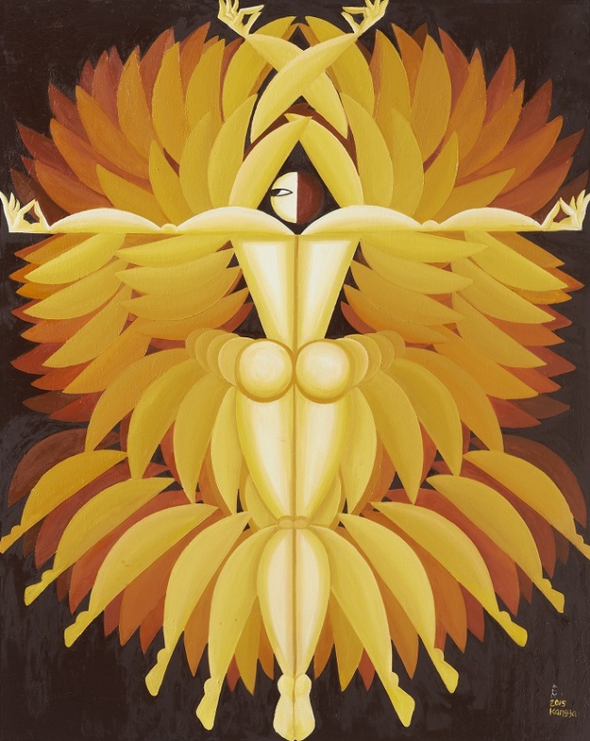 정강자, 빠른 템포로 춤추는 여자 Woman Dancing in Rapid Tempo, 2015, Oil on canvas, 162 x 130.3 cm [사진제공=아라리오갤러리서울]