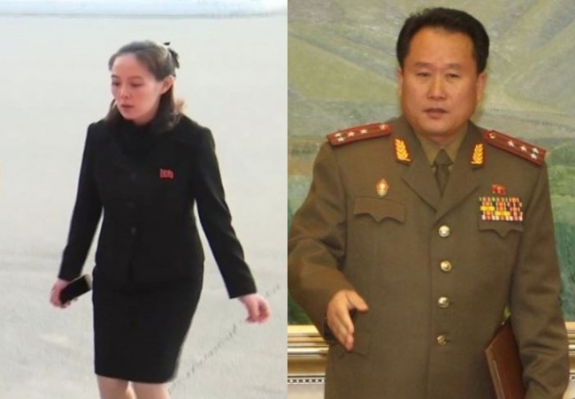 Kim Yo-jong, left, and Ri Son-gwon (Yonhap)