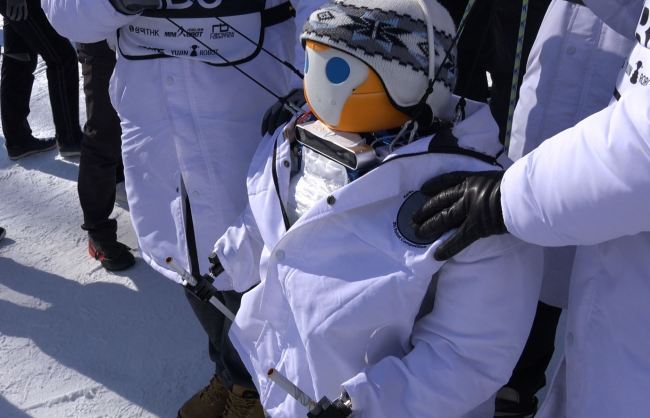 Robots compete in the Ski Robot Challenge at the Welli Hilli Park ski resort in Hoengseong, Gangwon Province. (Park Ju-young/The Korea Herald)