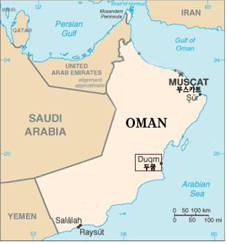 This map provided by Daewoo Engineering & Construction shows the construction site of a refinery plant as part of the Duqm Refinery Project Package 2 Utilities and Offsite project in Oman. (Yonhap)