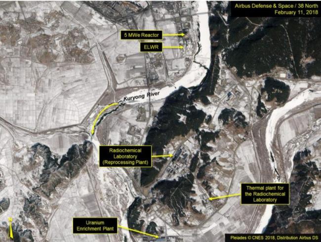 Satellite image of the Yongbyon nuclear facility cited by 38 North. yonhap
