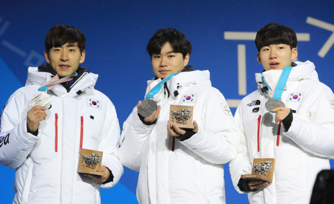 From left: Lee Seung-hoon, Kim Min-seok and Chung Jae-won (Yonhap)