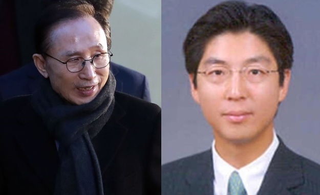 Former President Lee Myung-bak (left) and Lee Sang-joo (Yonhap)