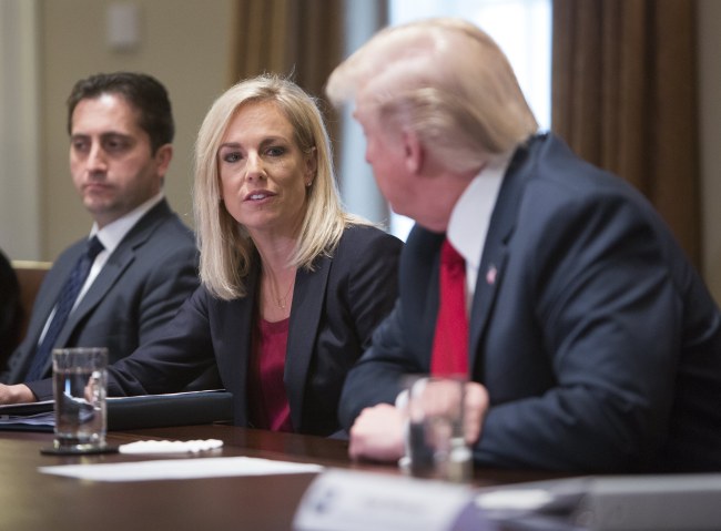 US Department of of Homeland Security Secretary Kirstjen Nielsen (center)