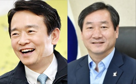 남경필 경기지사(왼쪽), 유정복 인천시장
남경필 경기지사(왼쪽), 유정복 인천시장