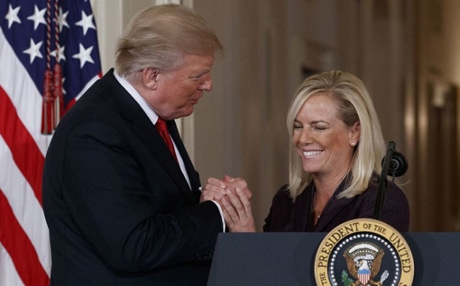 Donald Trump and Kirstjen Nielsen (AP)