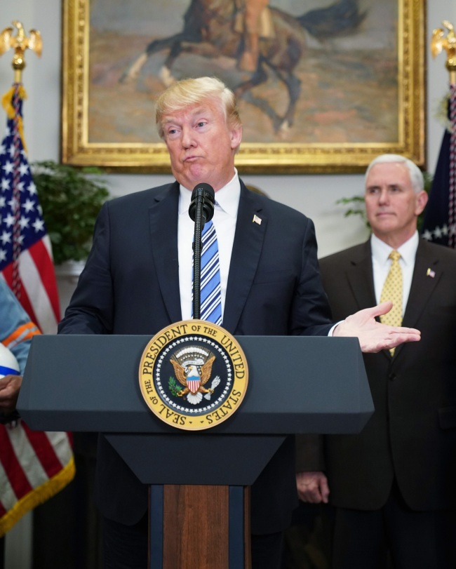 US President Donald Trump at the White House on Thursday (AFP-Yonhap)