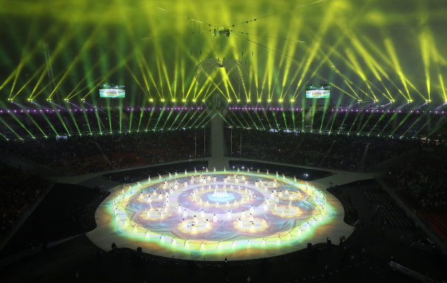 The opening ceremony for the PyeongChang Paralympics is held at PyeongChang Olympic Stadium in Gangwon Province on Friday. (Yonhap)