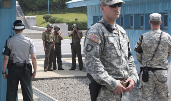 The US forces deployed to the Korean peninsula back the South and enforce the demilitarized zone with the North. (AP)