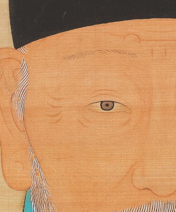 A close-up of the portrait of Yi Seong-gye, the founding king of Joseon Kingdom (Nulwa)