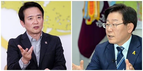 남경필 경기지사(왼쪽)과 이재명 전 성남시장(오른쪽)
남경필 경기지사(왼쪽)과 이재명 전 성남시장(오른쪽)
