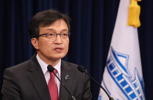 Cheong Wa Dae spokesman Kim Eui-kyeom (Yonhap)