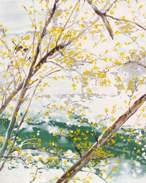①황염수(Hwang YeomSoo)/장미/캔버스에 유채/11.7×16.6 cm/1995 ②차규선(Cha KyuSun)/산수유/캔버스에 혼합재료/90.5×73cm/2007 ③이배(Lee Bae)/파리에서 (a｀ Paris)/종이에 인디언 잉크/80×61cm/2008 ④장욱진(Chang UcChin)/무제/종이에 수묵/59.5×29cm/1980. [제공=헤럴드아트데이]