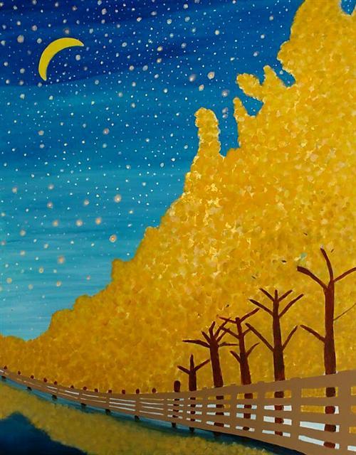 조재현, 가을밤 (2018), 캔버스에 아크릴릭, 72×91㎝