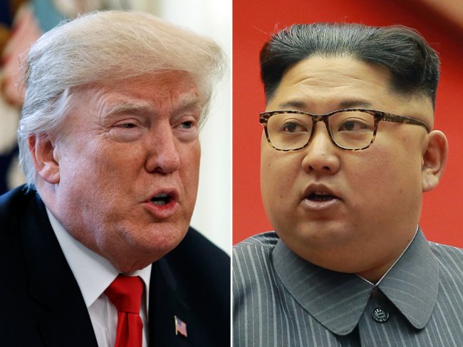 US President Donald Trump, left, and North Korean leader Kim Jong Un (KCNA-AP)