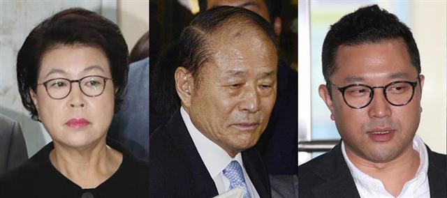 이명박 전 대통령의 뇌물수수 혐의에 관여한 것으로 드러난 김윤옥 여사(왼쪽) 와 작은 형 이상득 전 의원. [연합뉴스]