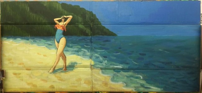 [플랫폼 차이나 컨템포러리 아트 인스티튜트] Cheng XU, Untitled, 2018, Acrylic on paper, 105 x 229 cm. [사진제공=아트부산]