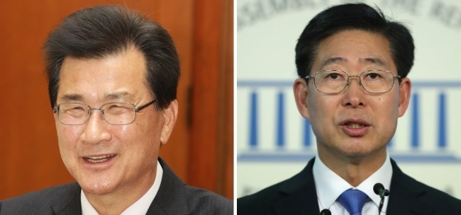 이시종 현 충북지사(좌)와 양승조 국회 보건복지위원장.[사진=연합뉴스]
이시종 현 충북지사(좌)와 양승조 국회 보건복지위원장.[사진=연합뉴스]