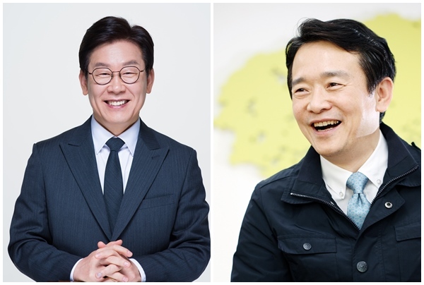 이재명 민주당 경기지사 후보(왼쪽)과 남경필 경기지사(오른쪽)
이재명 민주당 경기지사 후보(왼쪽)과 남경필 경기지사(오른쪽)