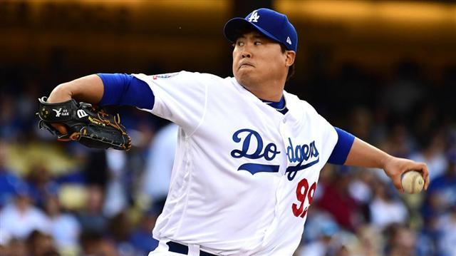 21일 워싱턴의 강타선을 7이닝 무실점으로 틀어막은 류현진.  [제공=MLB.com]