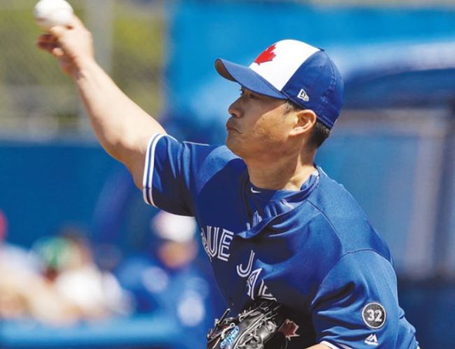 Toronto Blue Jays' South Korean reliever Oh Seung-hwan (AP)