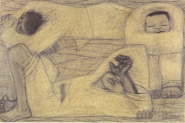 이중섭, 세 사람, 1943-45, 종이에 연필, 18.3x27.7cm.[사진제공=국립현대미술관]