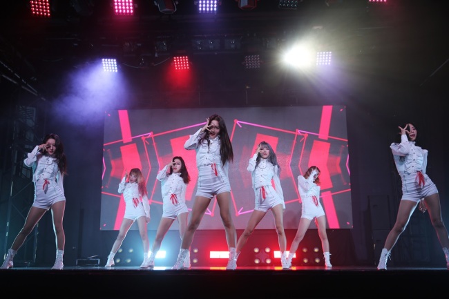 Dreamcatcher performs during a media showcase for its new EP “Escape the Era” in Seoul on Thursday. (Happy Face Entertainment)