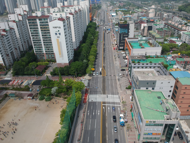용인시 역북초교앞 교통체계 개선 후 모습.[사진=용인시 제공]
용인시 역북초교앞 교통체계 개선 후 모습.[사진=용인시 제공]