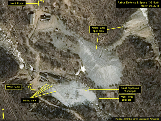 Satellite imagery of Punggyeri nuclear test site. Yonhap