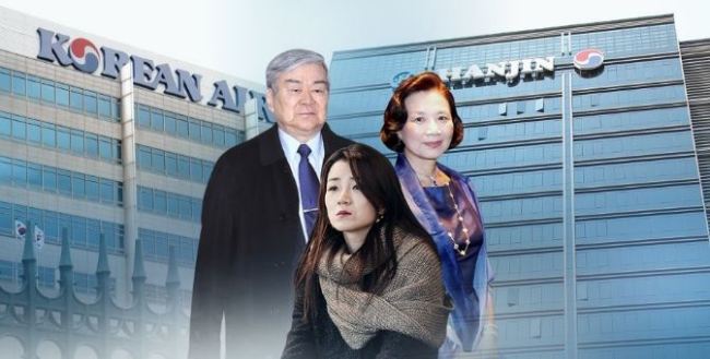 This composite file image shows Korean Air chief Cho Yang-ho (left), his wife Lee Myung-hee (right) and Cho Hyun-min. (Yonhap)