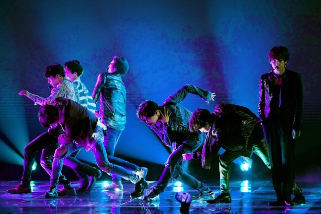 BTS performs at the Billboard Music Awards held at the MGM Grand Hotel and Casino in Las Vegas on Sunday. (Yonhap)