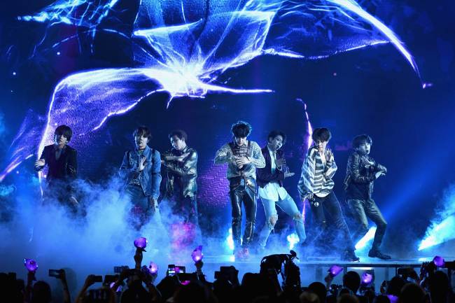 BTS performs at the Billboard Music Awards held at the MGM Grand Hotel and Casino in Las Vegas on Sunday. (Yonhap)