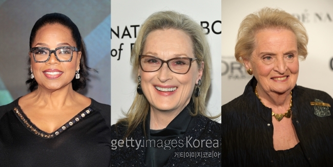 사진=(왼쪽부터) 오프라 윈프리, 메릴 스트립, 매들린 올브라이트. [사진출처=게티이미지]