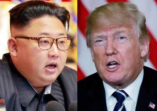 A combination photo shows North Korean leader Kim Jong-un in Pyongyang, North Korea and US President Donald Trump in Palm Beach, Florida, US, respectively. (Reuters)