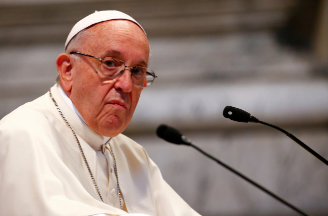 Pope Francis attends a meeting with faithful of the diocese of Rome at Saint John Lateran Basilica in Rome, Italy May 14. (Reuters)