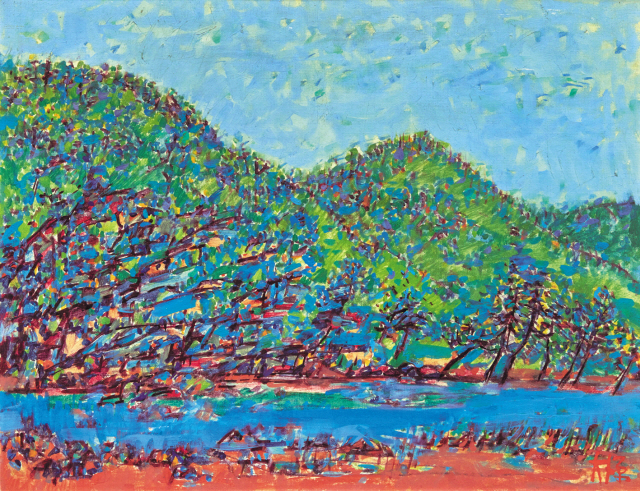 야요이 쿠사마 ‘Waves’ oil on canvas,
37.9×45.5cm (8호), 1990
김환기 ‘산월’ 종이에 과슈, 13.4×23.1cm,
1963
김창열 ‘물방울’ / 종이에 수채,
유채,77×118cm, 1976
이대원 ‘산’ 캔버스에 유채, 50×65.1cm,
1972
이우환 ‘점으로부터’ 캔버스에 안료,
60×70cm, 1982