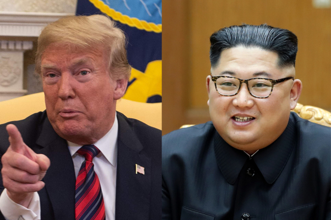 US President Donald Trump (left), North Korean leader Kim Jong-un (Yonhap)