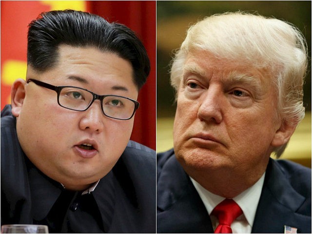 North Korean leader Kim Jong-un, left, and US President Donald Trump. (Reuters/AP)