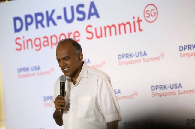 Singapore's Minister for Home Affairs and Law K. Shanmugam (Facebook)